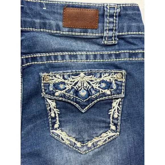 Shyanne Girls Youth Flap Pocket Bootcut Blue Denim Jeans - Size 12 (26x26) - Picture 3 of 6